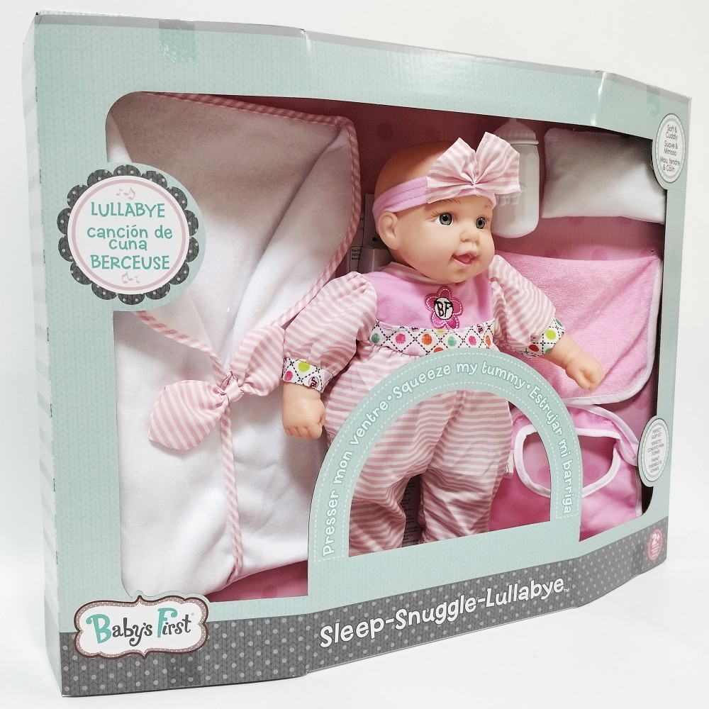 Goldberger Baby's First 13" Sleep, Snuggle, Lullaby Baby Doll 6 Piece Giftset image number null