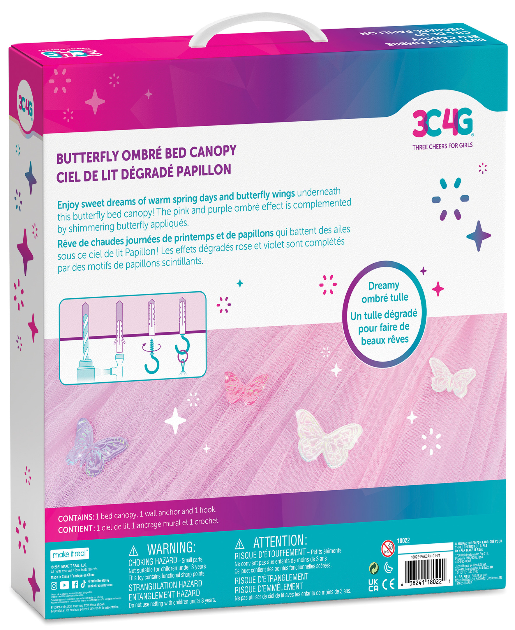 Buy Three Cheers For Girls Butterfly Ombre Bed Canopy Toys"R"Us